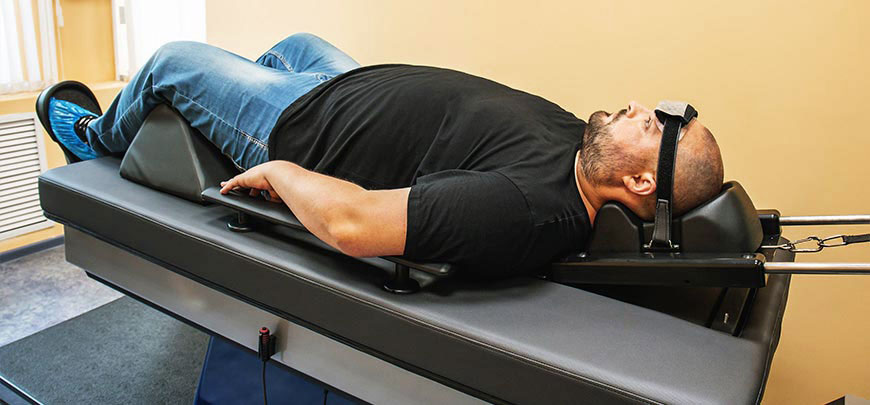 patient receiving spinal decompression in Sacramento